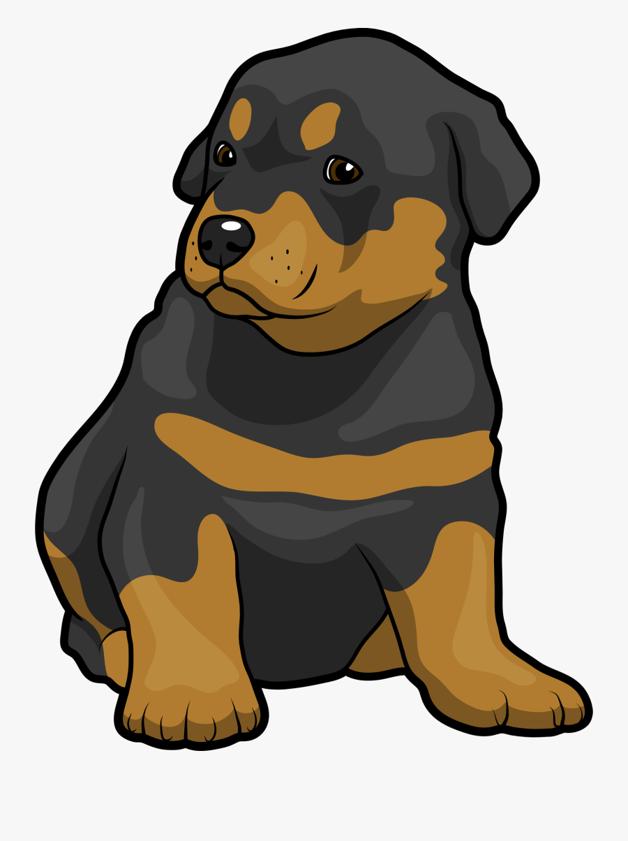 How To Train Your Rottweiler Puppy Dog Breed Clip Art - Rottweiler Puppy Cartoon, Transparent Clipart