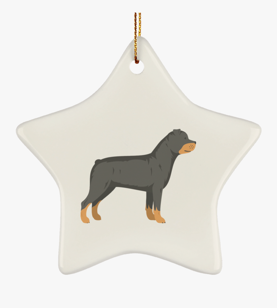 Rottweiler Illustration Suborns Ceramic Star Ornament - Породы И Имена Собак, Transparent Clipart