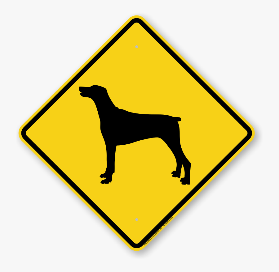 Doberman Symbol Guard Dog Sign - Warning Sign For Dog, Transparent Clipart