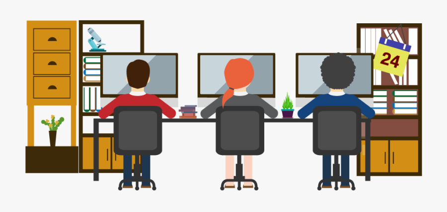 Clipart Desk Stressed Office Worker - Cartoon, Transparent Clipart