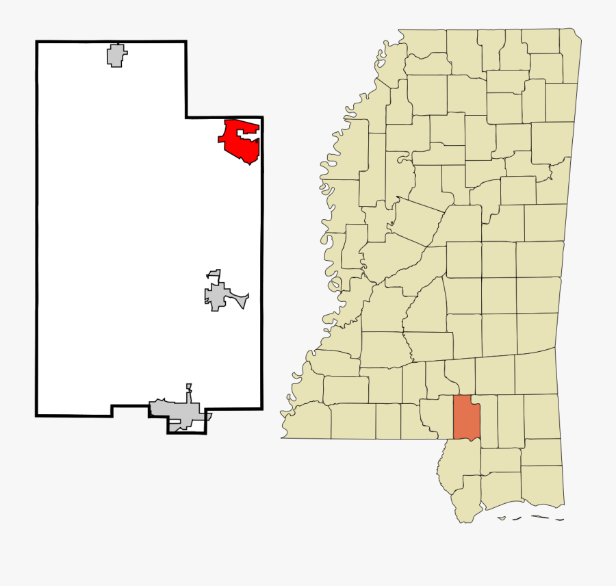 West Hattiesburg, Mississippi - Map Of Mississippi, Transparent Clipart