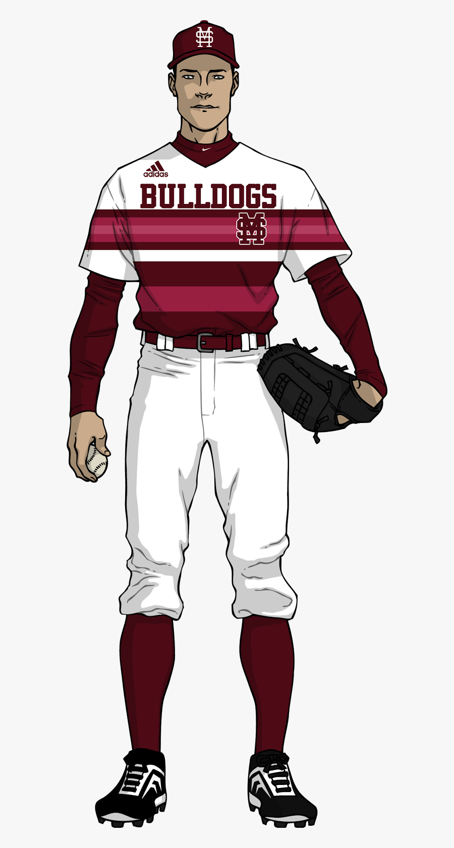 The Bulldogs Currently Have Four Hats - Mississippi State Bulldogs Baseball Uniform, Transparent Clipart