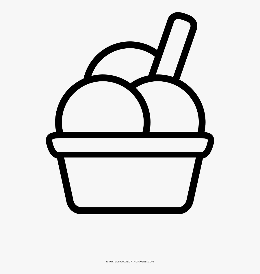 Ice Cream Scoops Coloring Page - Vector Graphics, Transparent Clipart