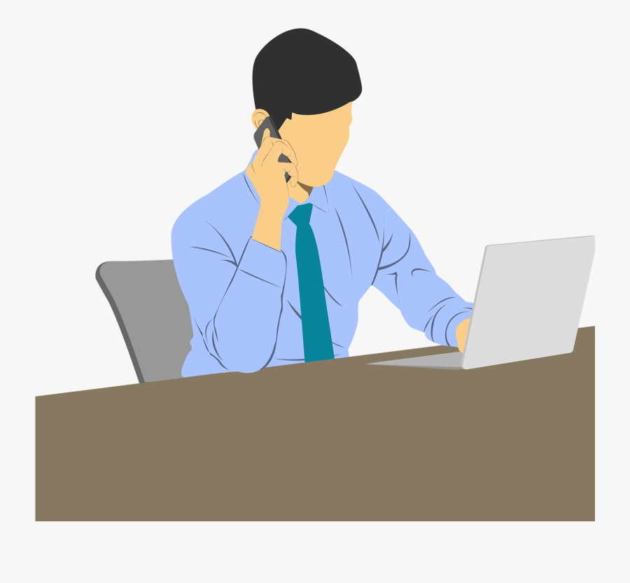 Transparent People Working In Office Clipart - Cartoon, Transparent Clipart