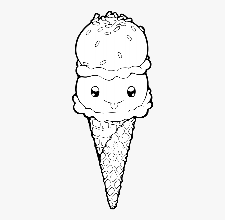 Ice Cream Scoops Lineart - Icecream Lineart, Transparent Clipart