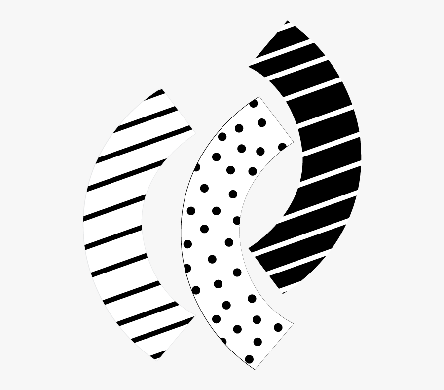 Cupcake Wrap Black - Black And White Cupcake Wrapper Png, Transparent Clipart