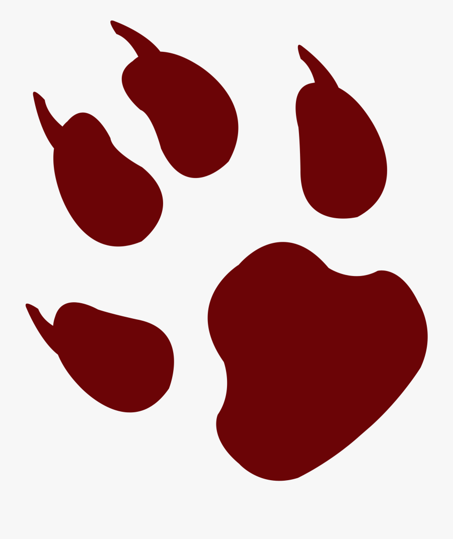 Animal Footprint Png Image - Red Maroon Paw Print Clip Art, Transparent Clipart