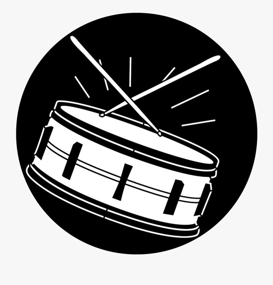 Transparent Drum Black And White Clipart - Wall Clock, Transparent Clipart