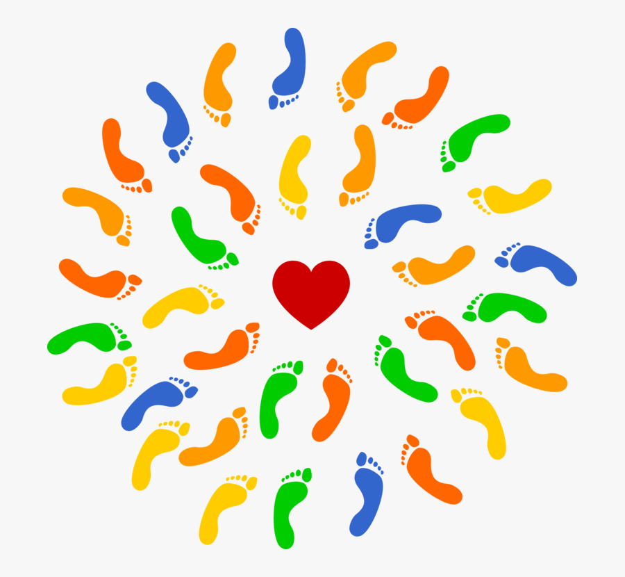 Heart,organ,area - Foot Prints Clip Art, Transparent Clipart
