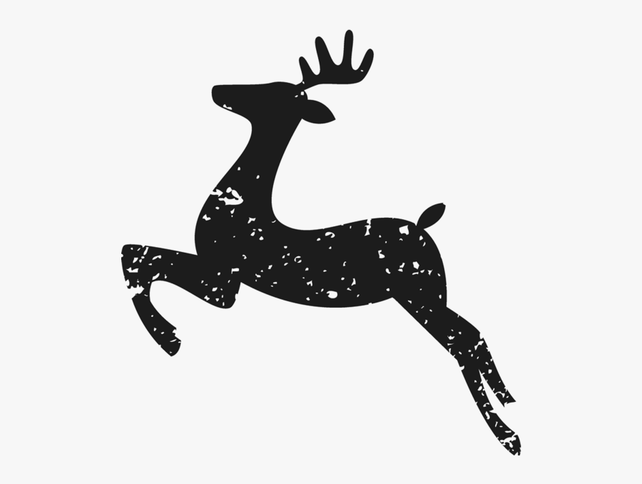 Leaping Stamp Christmas Rubber - Leaping Reindeer, Transparent Clipart