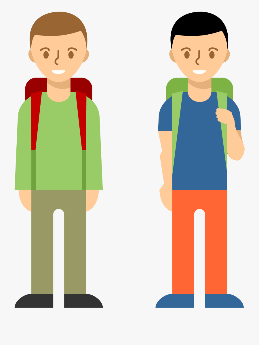 Kind Clipart Male Pupil - Dibujos De Un Niño Con Un Bolso, Transparent Clipart
