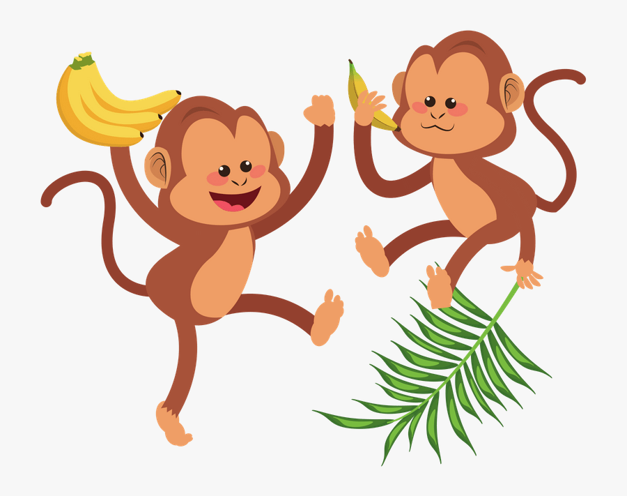 Monkey And Banana Kat Teacher - Bananas In Jungle Cartoon, Transparent Clipart