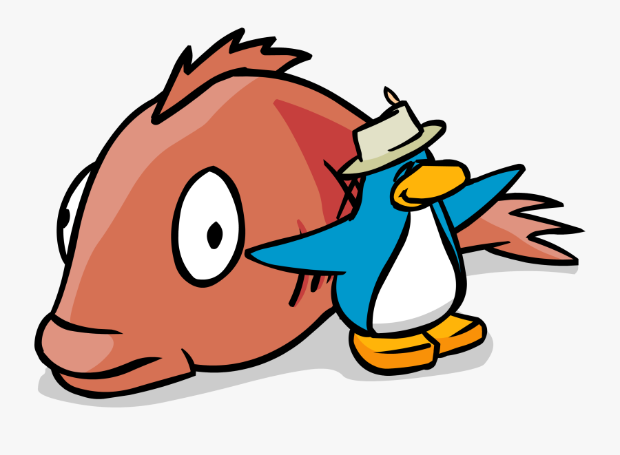 Ice Fishing Mullet Caught - Club Penguin Mullet , Free Transparent Clipart ...