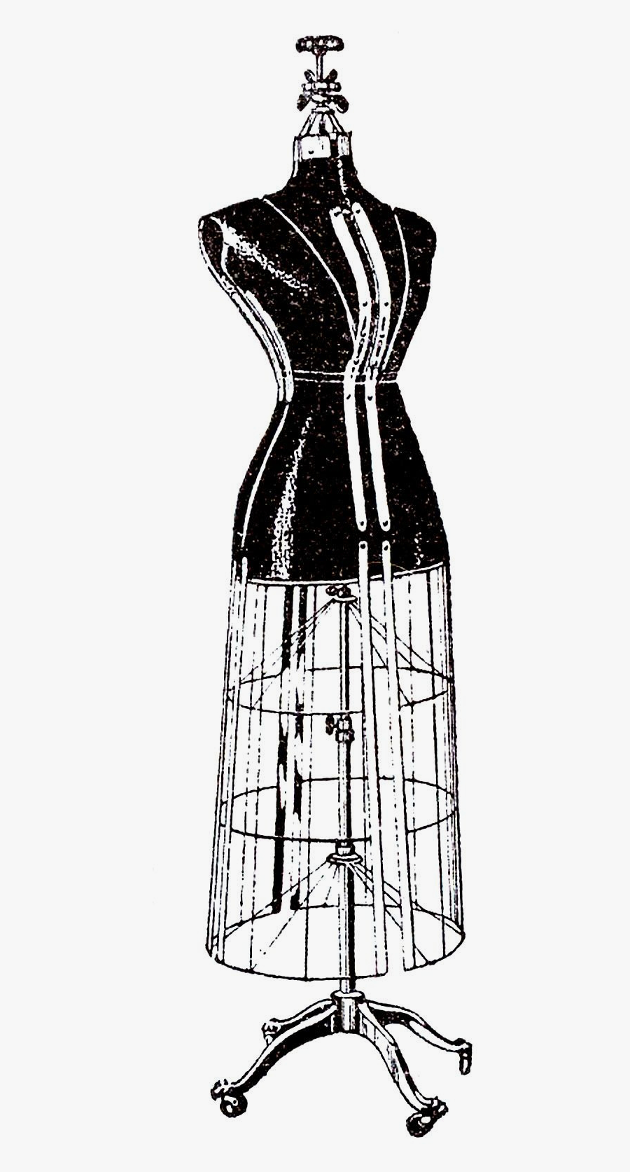 Vintage Dress Form Clipart, Transparent Clipart