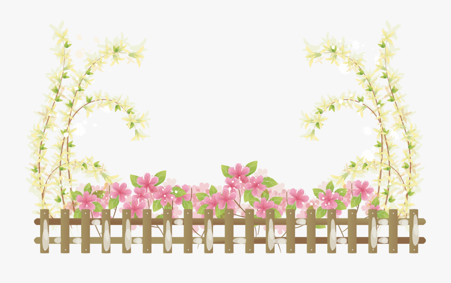Fence Chain Link Fencing Wire Garden - Cerca Com Flores E Passaros Png, Transparent Clipart