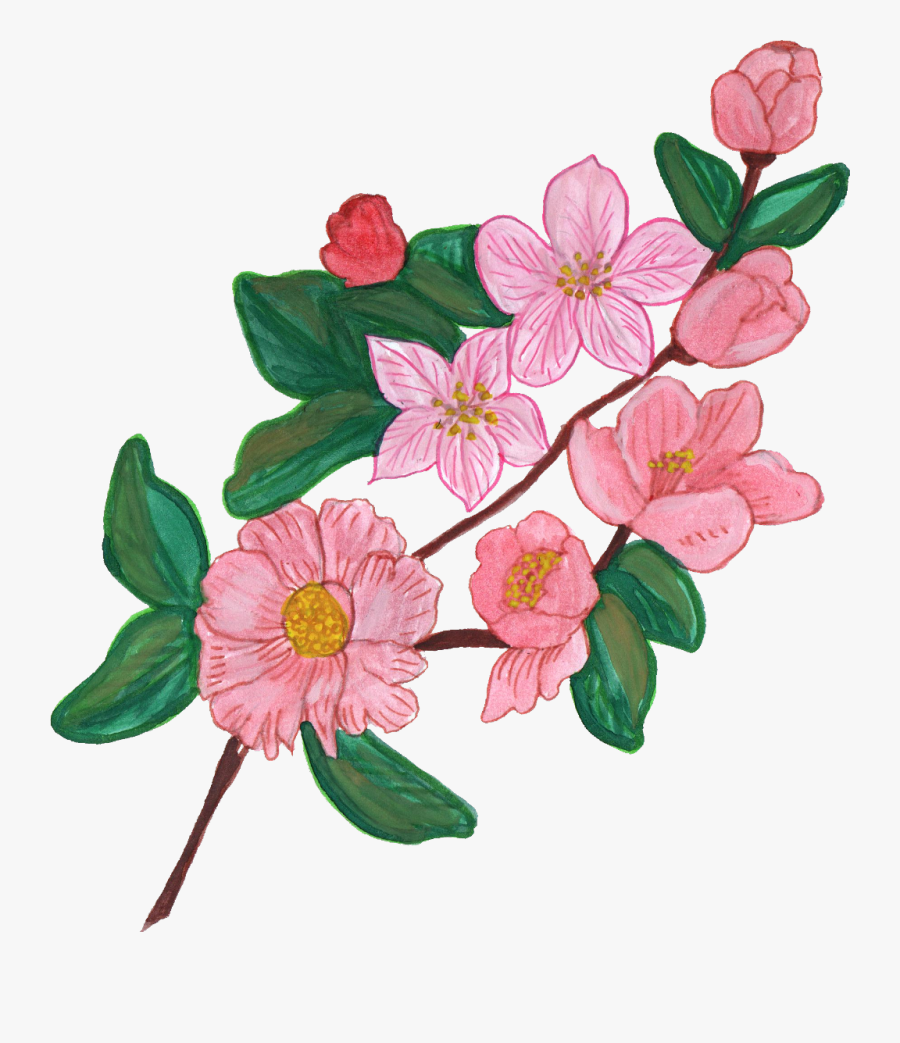 Paint Floral Transparent Background, Transparent Clipart