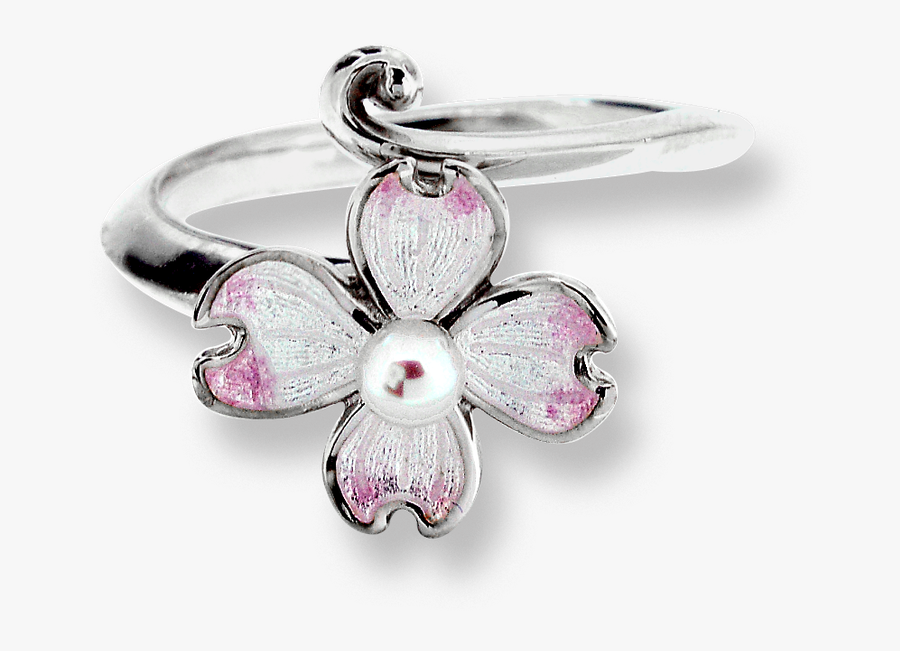 Nicole Barr Designs Sterling Silver Dogwood Ring-white - White Dogwood Flower Ring, Transparent Clipart