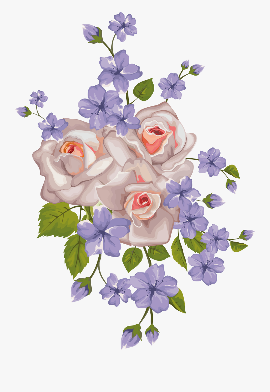 Corners Flowers Water Color Png, Transparent Clipart