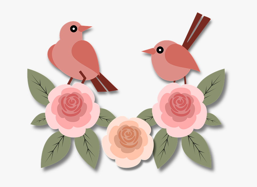 Birds, Animals, Roses, Flowers, Floral, Vintage, Old - Flores Vintage Png, Transparent Clipart