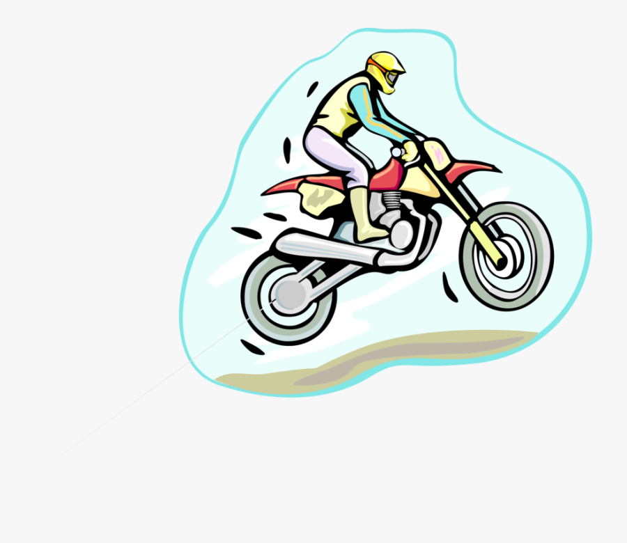 Vector Illustration Of Motocross Off-road Competitive - Clip Art, Transparent Clipart