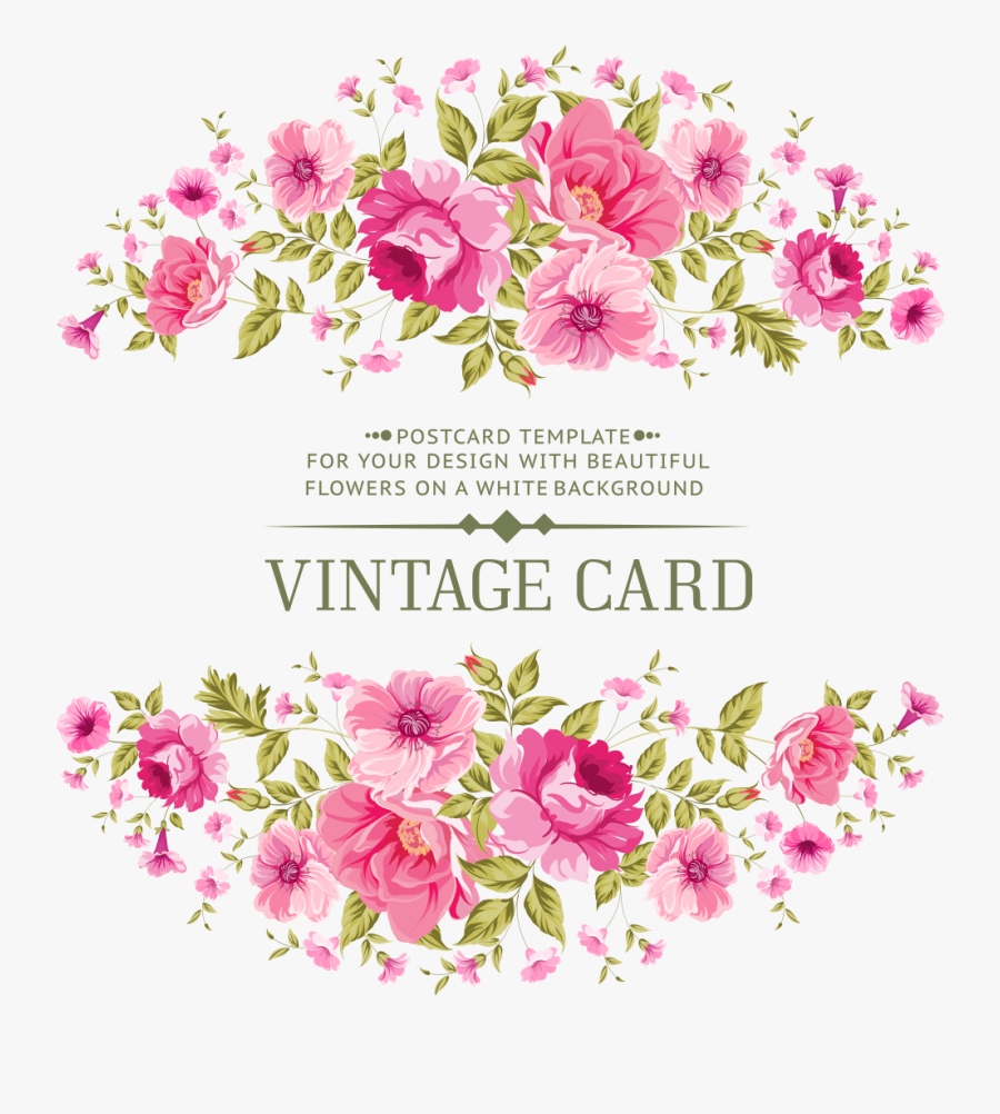 Transparent Vintage Flowers Clipart - Wedding Invite Template Png, Transparent Clipart