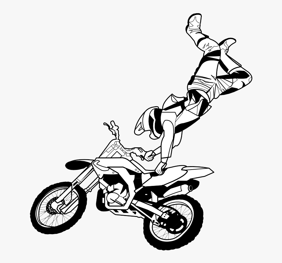 Clip Art Desenho Motocross - Desenho De Motocross Para Colorir, Transparent Clipart