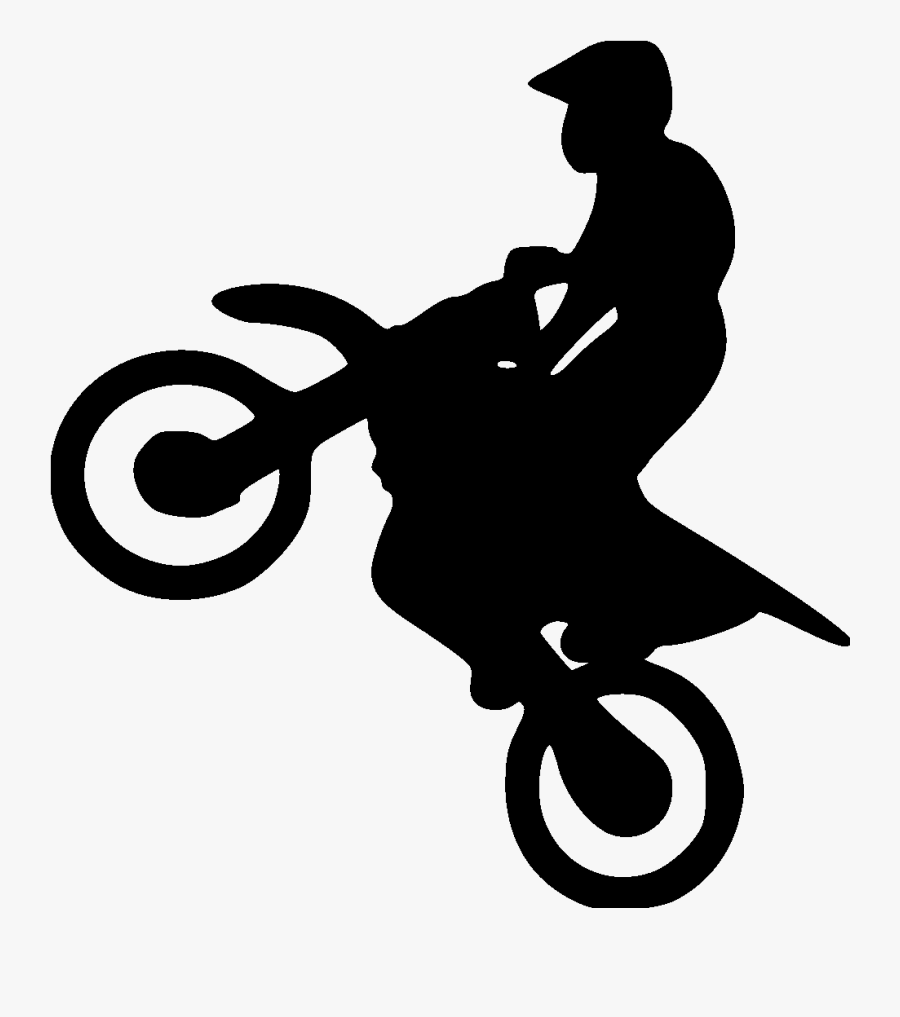 Motorcycle Silhouette Bicycle Motocross Clip Art - Dirt Bike Silhouette Vector, Transparent Clipart