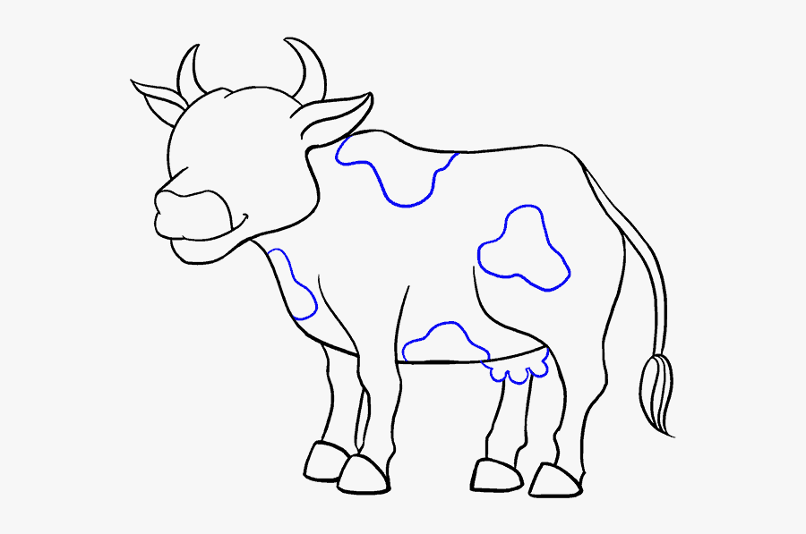 How To Draw Cow - Drawing, Transparent Clipart