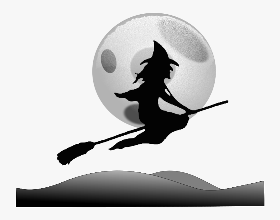 Witch On A Broom Svg, Transparent Clipart