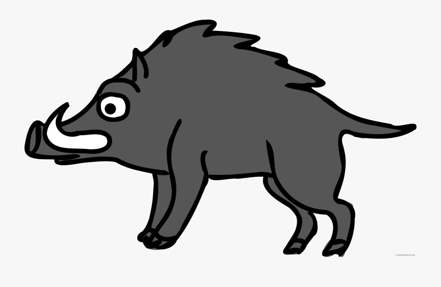 Boar Animal Free Black White Clipart Images Clipartblack - Boar Cartoon Gif Transparent Background, Transparent Clipart