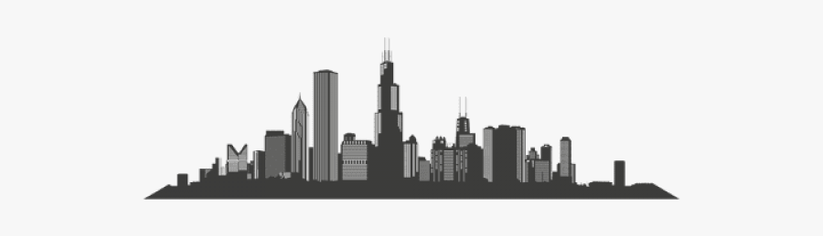 Chicago Skyline Silhouette Transparent, Transparent Clipart