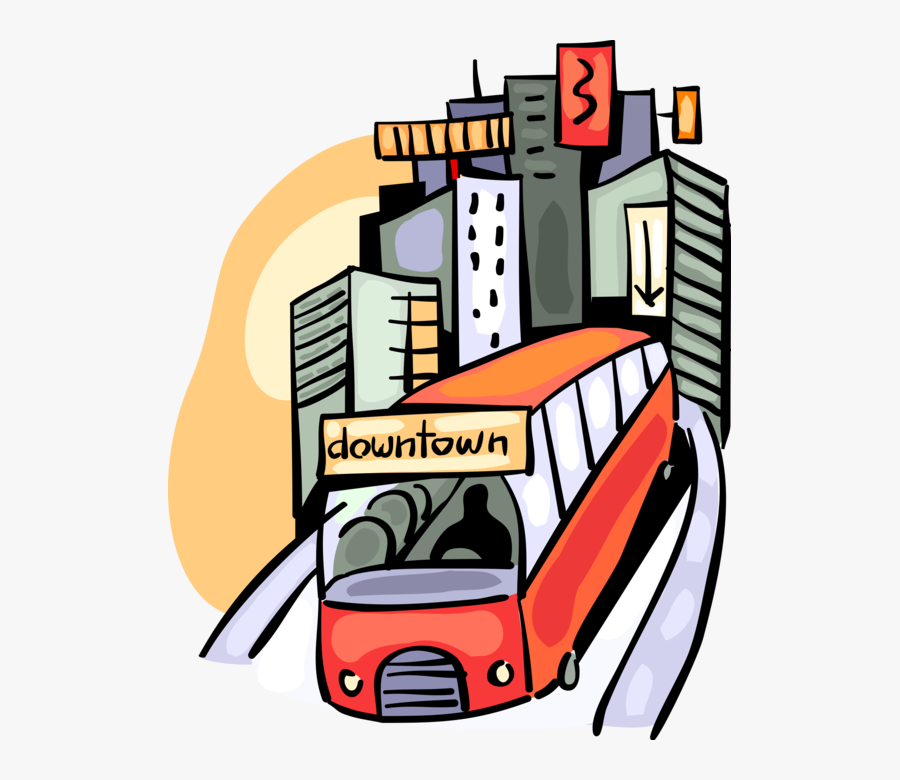 Vector Illustration Of Public Urban Transportation - Urban Transportation Clipart, Transparent Clipart