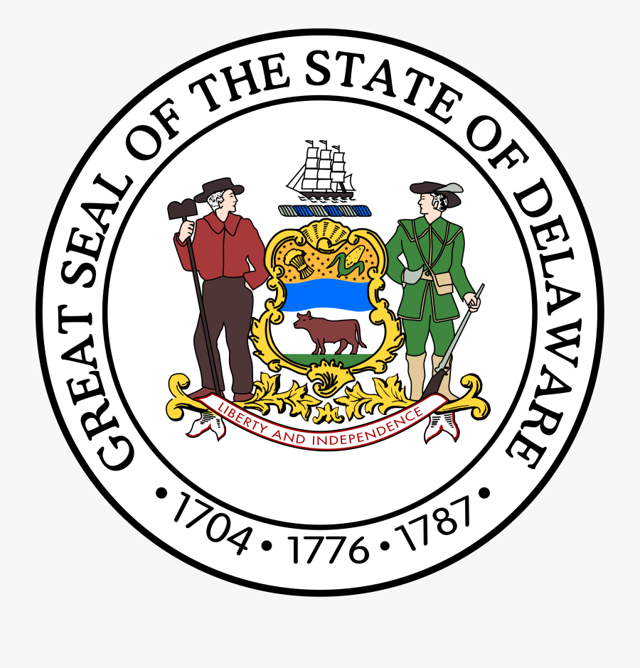 Delaware Flags Emblems Symbols Outline Maps - Seal Of Delaware, Transparent Clipart