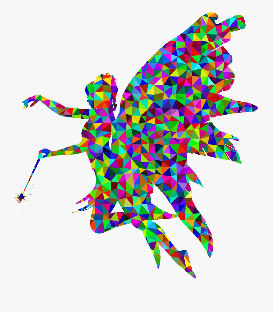 Prismatic Low Poly Angel Clip Arts - Abstract Brain Art, Transparent Clipart