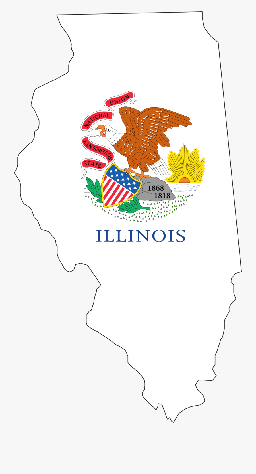 Illinois State Flag Png, Transparent Clipart