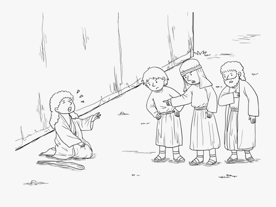 Art,people,monochrome Photography - Mark 10 46 52 Coloring Page, Transparent Clipart