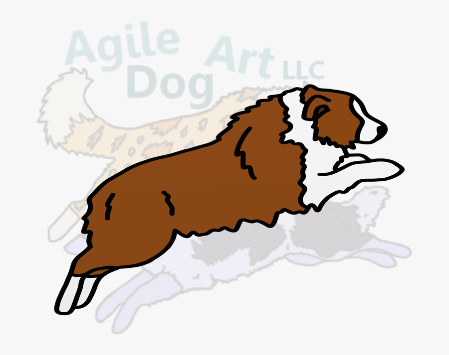 Clip Art Pet Rescue - Running Australian Shepherd Silhouette, Transparent Clipart