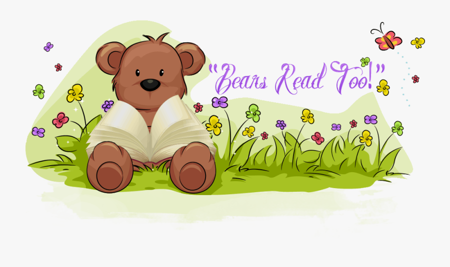 Bears Read Too - Bear Reading A Book Cartoon Png, Transparent Clipart