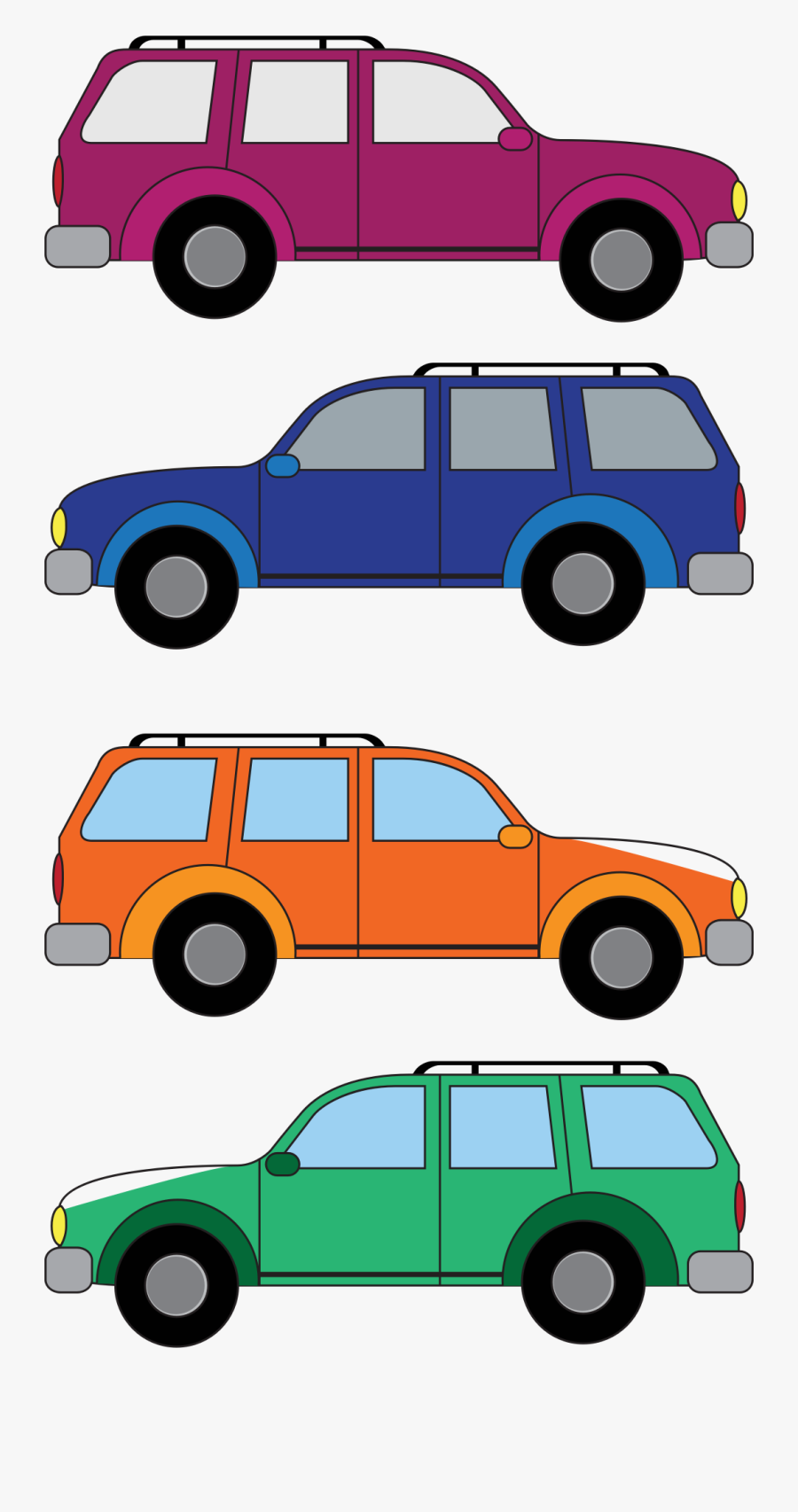 Clipart - 5 Car Clipart, Transparent Clipart