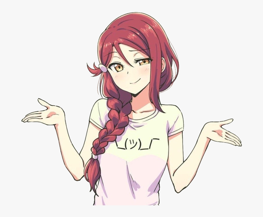 Karma Akabane Sister - Smug Anime Girl Shrug, Transparent Clipart