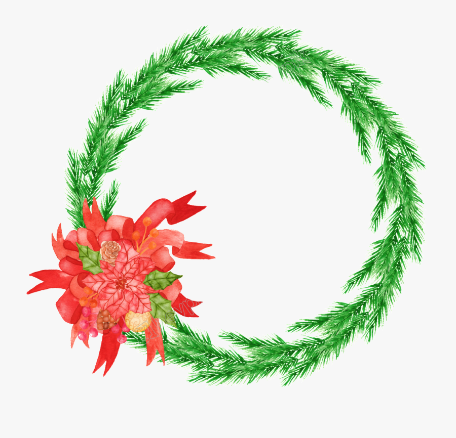 Christmas Reef Png Hand Painted Christmas Wreath Png - Bottlebush, Transparent Clipart