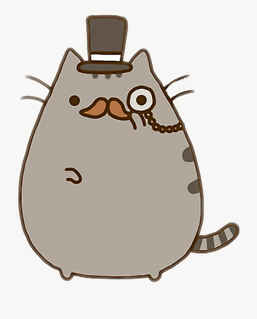 Pusheen The Cat Clipart , Png Download - Cat With Mustache Cartoon, Transparent Clipart
