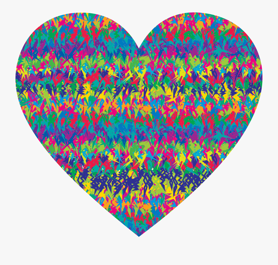 Prismatic S Heart Big, Transparent Clipart