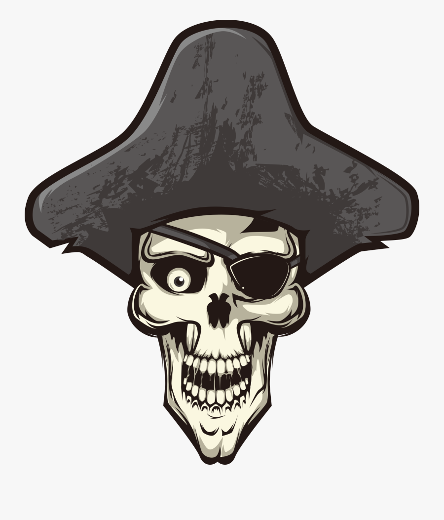 Skull Calavera Piracy Euclidean Vector - Pirate Skull Png, Transparent Clipart