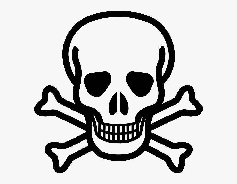 Cross, Skull, Danger, Crossbones, Bones, Death"s Skull - Skull And Crossbones, Transparent Clipart