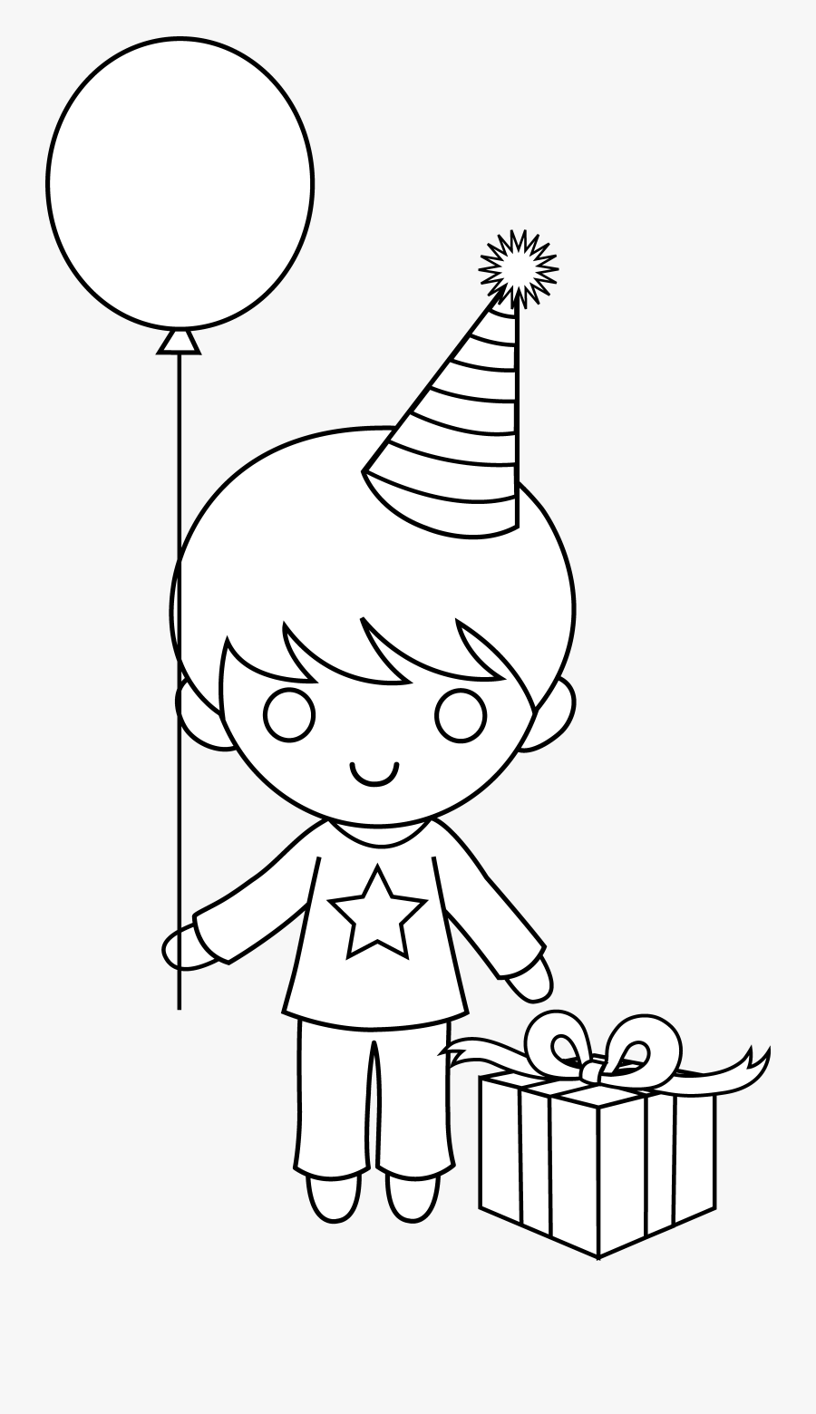 Birthday Boy Clipart Outline - Easy Friendship Day Drawing, Transparent Clipart