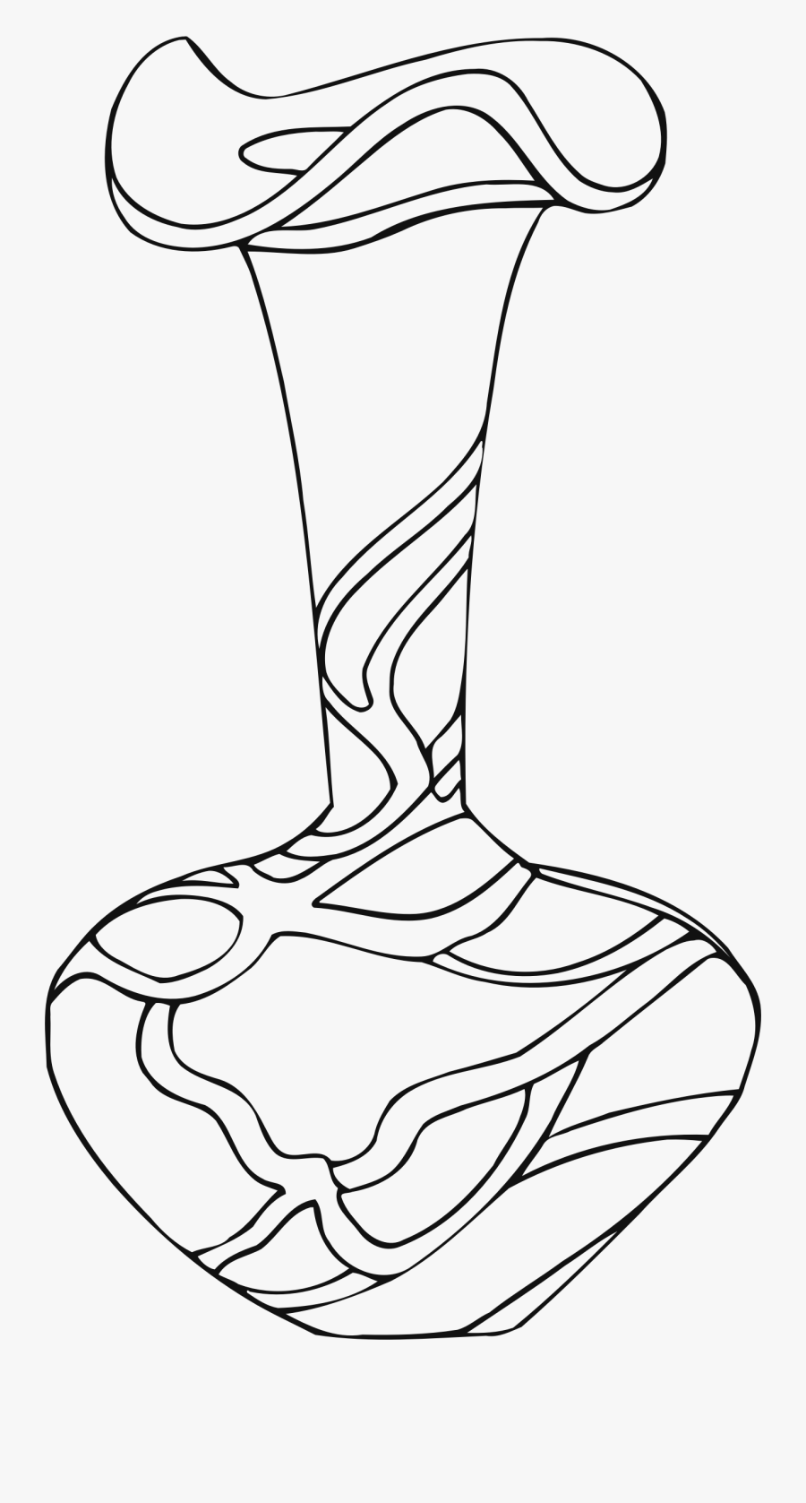 Transparent Vase Clipart Black And White - Pot Drawing With Colour, Transparent Clipart