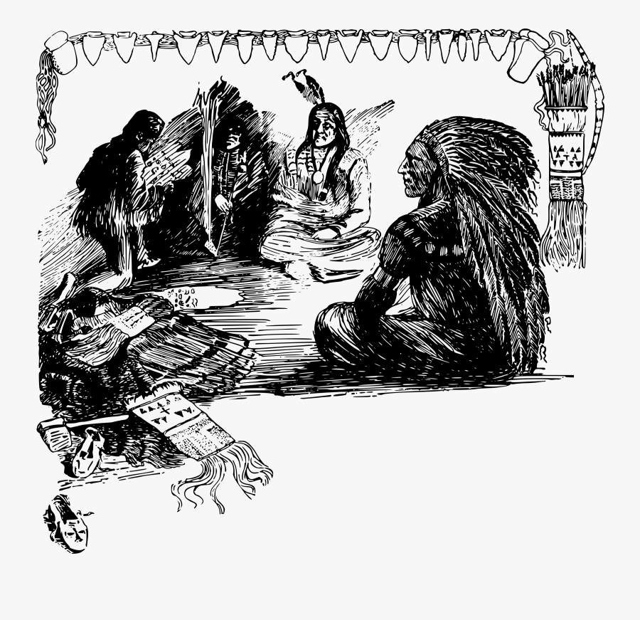 This Free Icons Png Design Of Native Americans Sitting - Коренные Американцы Рисунки, Transparent Clipart