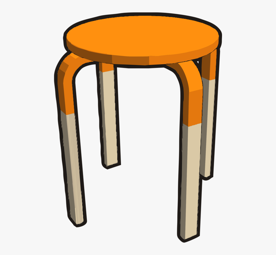 Orange Table Cliparts - Stool Clipart Png, Transparent Clipart