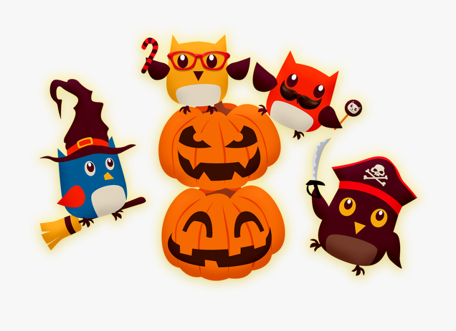 Halloween Owls Pumpkin Jack O Lantern Pirate Owl - Halloween, Transparent Clipart